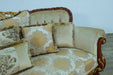 European Furniture - Fantasia II Sofa in Antique Walnut - Dark Gold Leaf - 40019-S - GreatFurnitureDeal