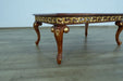 European Furniture - Fantasia II Coffee Table in Antique Walnut- Dark Gold Leaf - 40019-CT - GreatFurnitureDeal