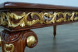 European Furniture - Fantasia II Coffee Table in Antique Walnut- Dark Gold Leaf - 40019-CT - GreatFurnitureDeal
