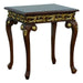European Furniture - Fantasia II Side Table in Antique Walnut - Dark Gold Leaf - 40019-ET - GreatFurnitureDeal
