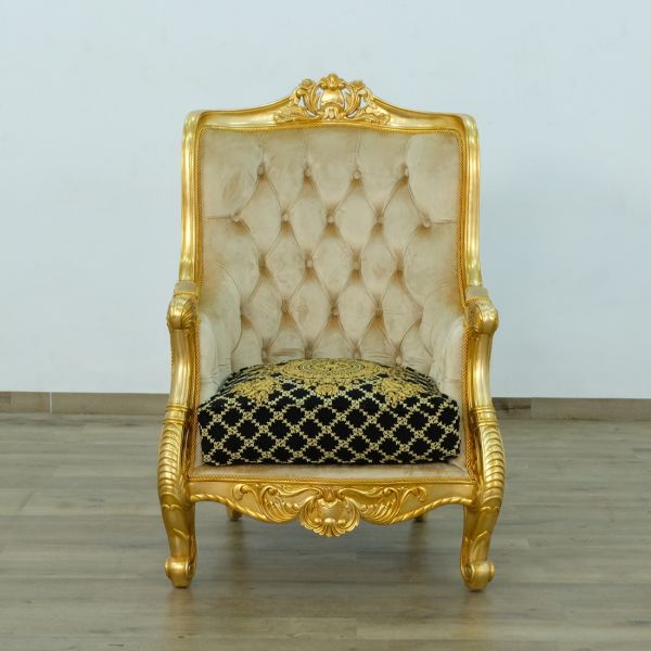 European Furniture - Luxor II Chair in Black Gold - 68586-C - GreatFurnitureDeal