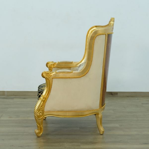 European Furniture - Luxor Chair in Gold Leaf Black - 68585-C - GreatFurnitureDeal