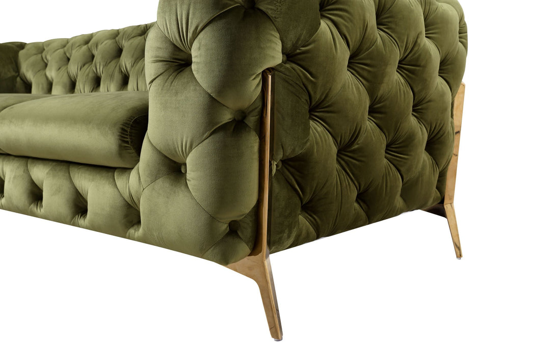 VIG Furniture - Divani Casa Sheila Transitional Green Fabric Loveseat - VGCA1346-GRN-L