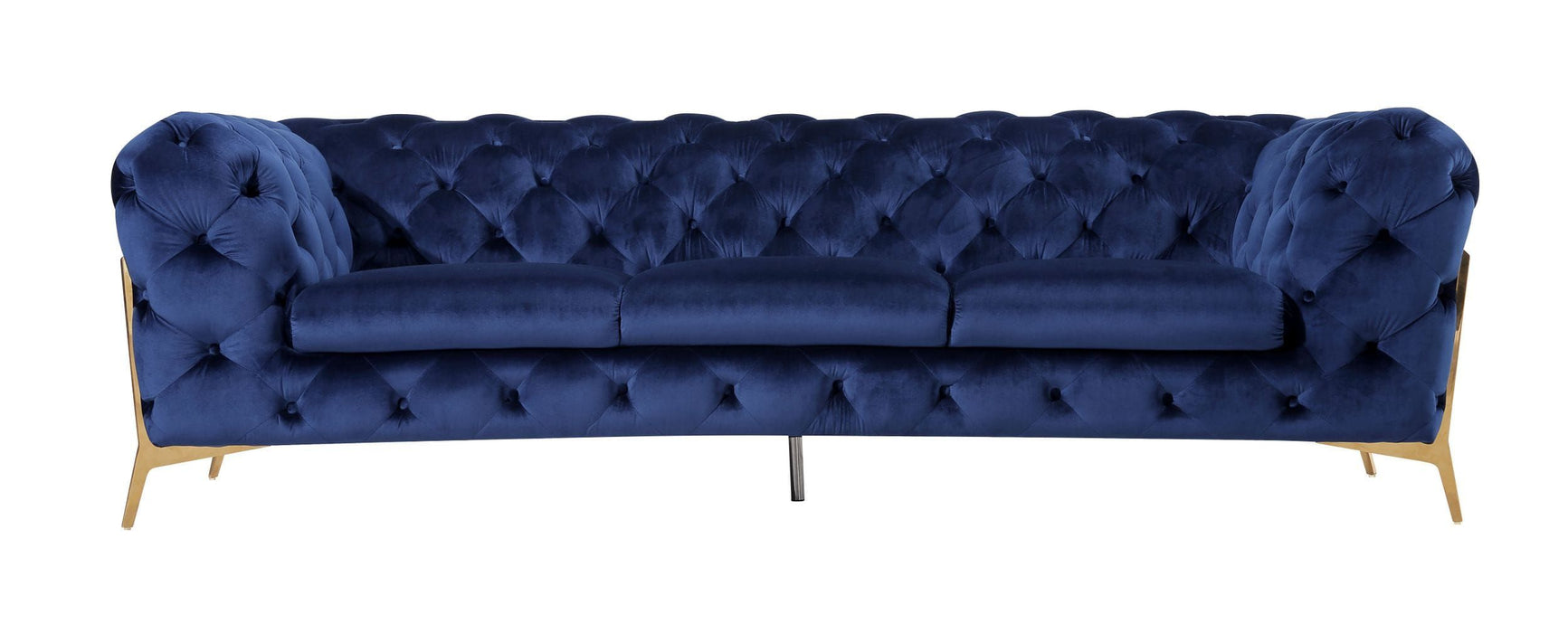 VIG Furniture - Divani Casa Sheila Transitional Dark Blue Fabric Sofa - VGCA1346-BLUE-S