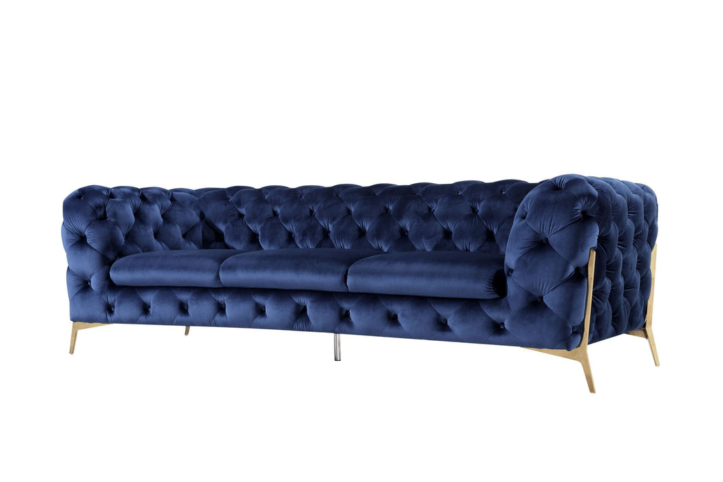 VIG Furniture - Divani Casa Sheila Transitional Dark Blue Fabric Sofa - VGCA1346-BLUE-S - GreatFurnitureDeal