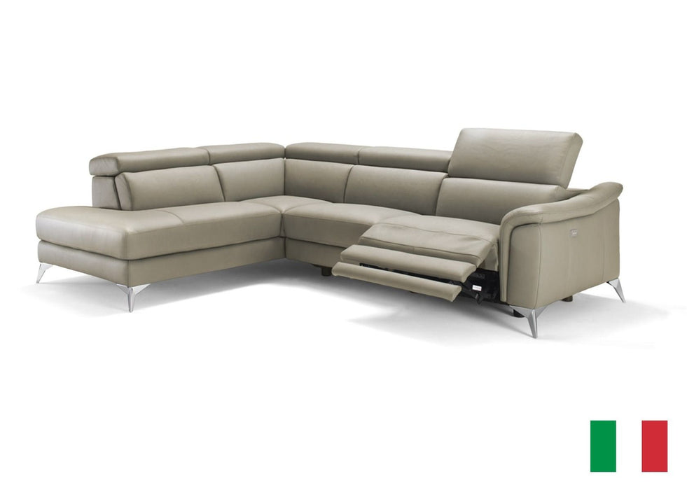 VIG Furniture - Coronelli Collezioni Monte Carlo Italian Modern Taupe Leather LAF Sectional Sofa - VGCC-MONTECARLO-T-LAF