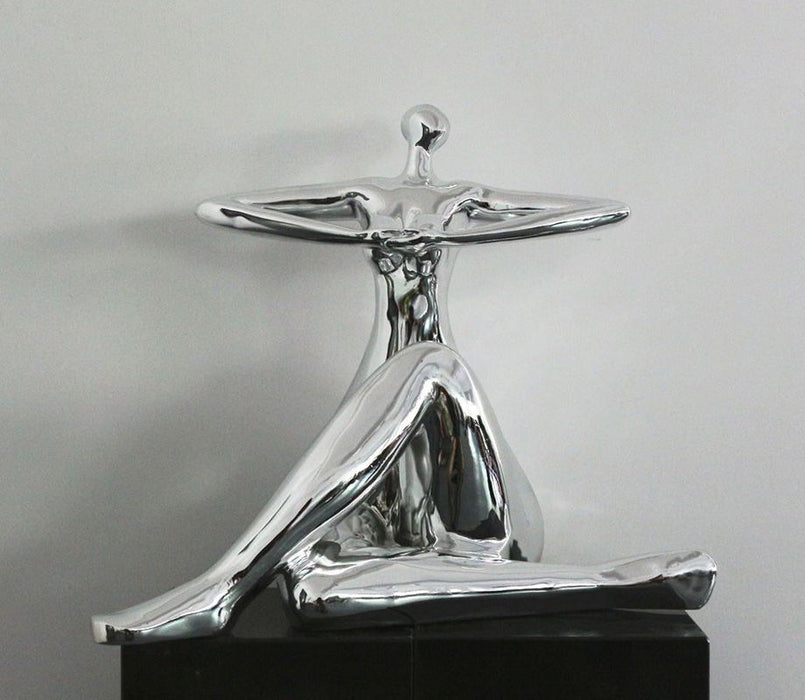 VIG Furniture - Modrest Lady Yoga Modern Silver Polyresin Sculpture - VGSZ-0395-SIL