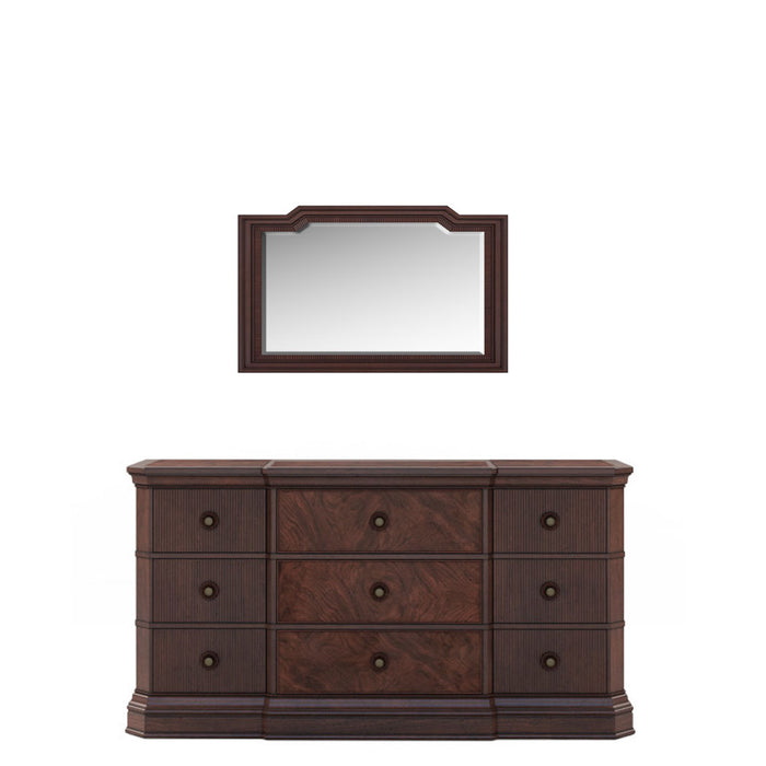 ART Furniture - Revival Dresser with Mirror in Napa Mahogany - 328131-120-1730 - GreatFurnitureDeal