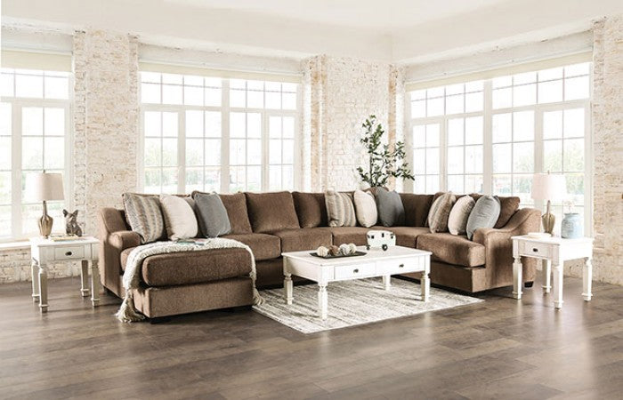 Furniture of America - Farringdon Sectional in Brown - SM1122 - GreatFurnitureDeal