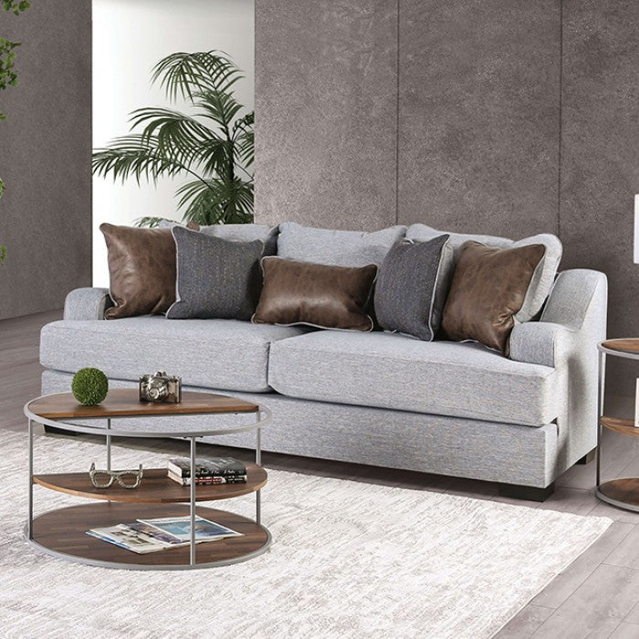 Furniture of America - Skyline Sofa in Light Gray/Brown - SM1211-SF