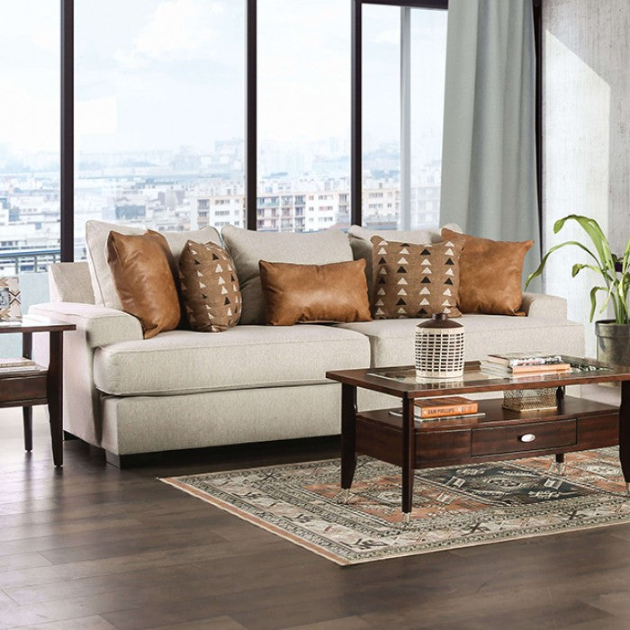 Furniture of America - New Meadows Sofa in Sand/Caramel - SM1214-SF