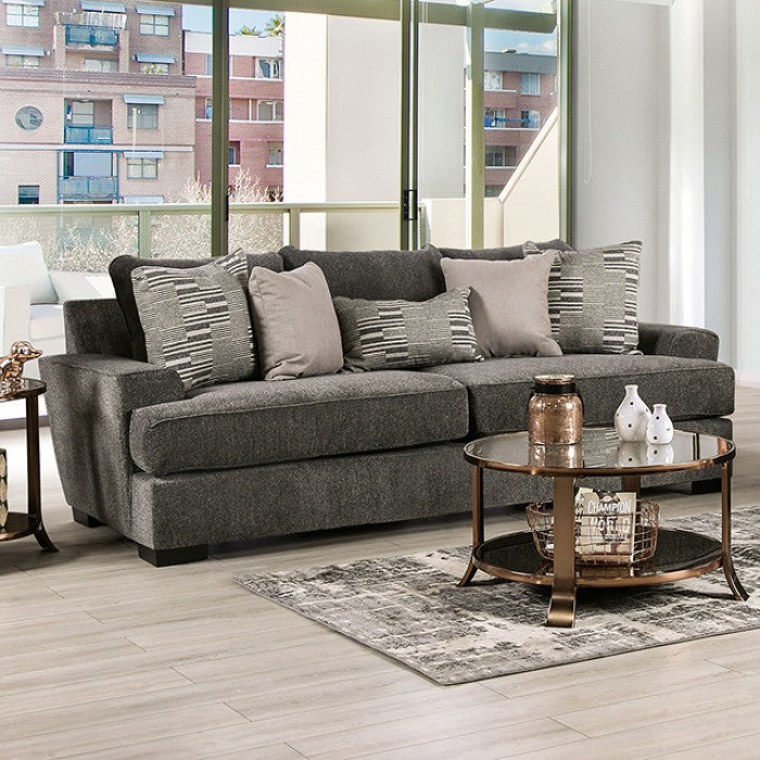 Furniture of America - Holborn 2 Piece Living Room Set in Gray - SM1220-SF-2SET