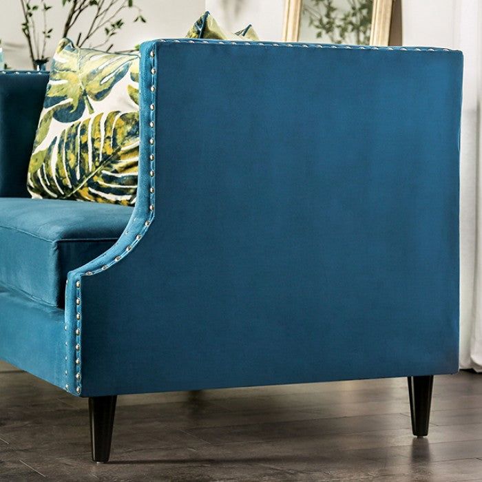 Furniture of America - Azuletti 2 Piece Sofa Set in Dark Teal/Apple Green - SM2219-SF-2SET - GreatFurnitureDeal