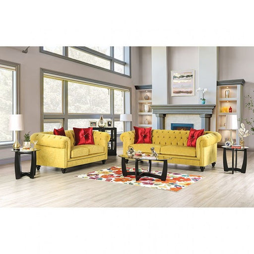 Furniture of America - Eliza 2 Piece Sofa Set in Royal Yellow, Red - SM2284-SF-2SET - GreatFurnitureDeal