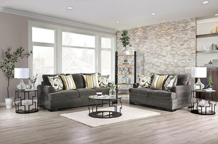 Furniture of America - Taliyah Loveseat in Gray, Brown, Yellow - SM3080-LV