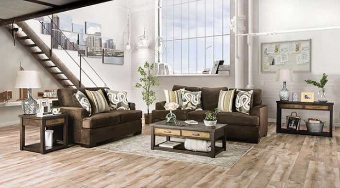Furniture of America - Taliyah Sofa in Brown, Yellow - SM3081-SF