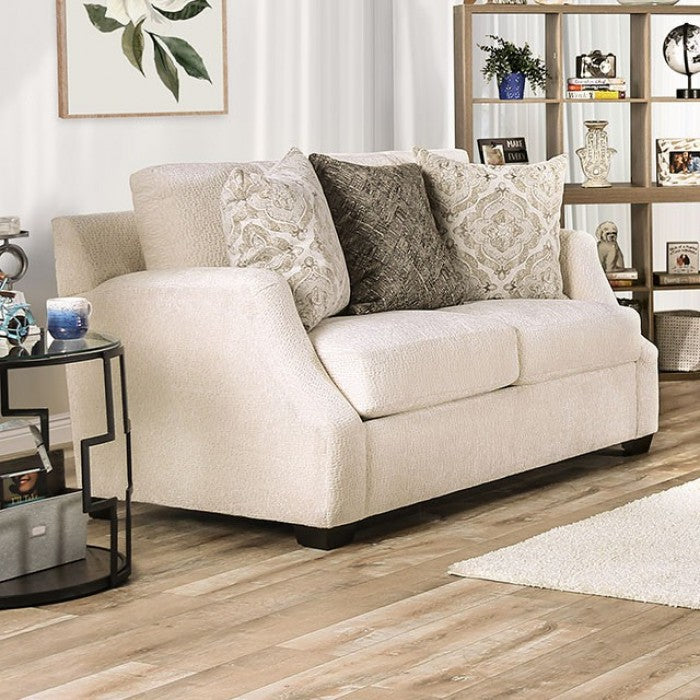 Furniture of America - Laila 2 Piece Sofa Set in Ivory - SM3083-SF-2SET