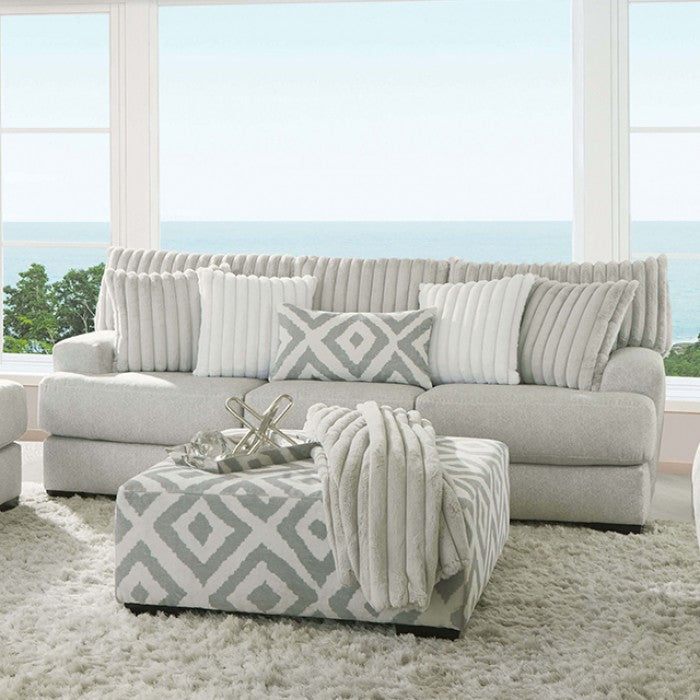 Furniture of America - New Meadows 2 Piece Sofa Set in Gray - SM5177-SF-2SET