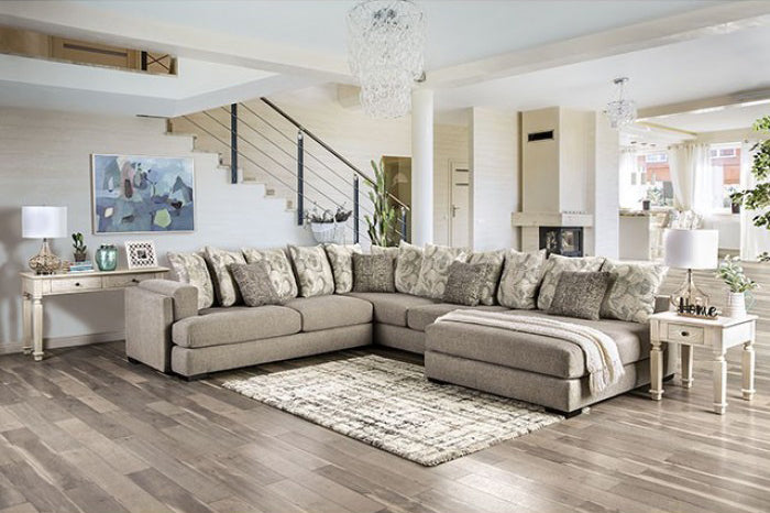 Furniture of America - Angelia Sectional in Light Gray - SM5182