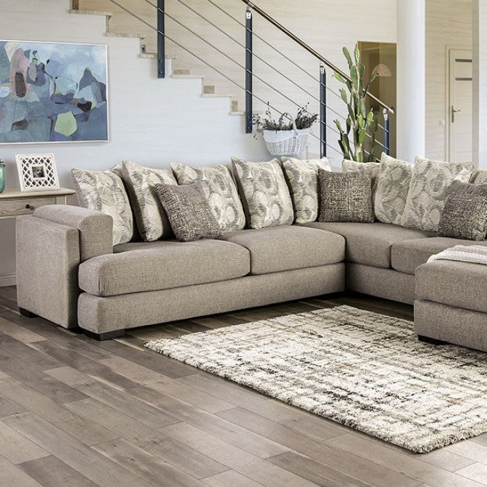 Furniture of America - Angelia Sectional in Light Gray - SM5182