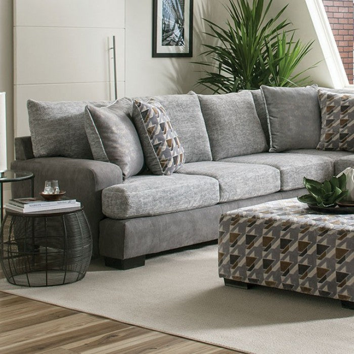 Furniture of America - Alannah Sectional in Light Gray, Gray, Brown - SM5184 - GreatFurnitureDeal