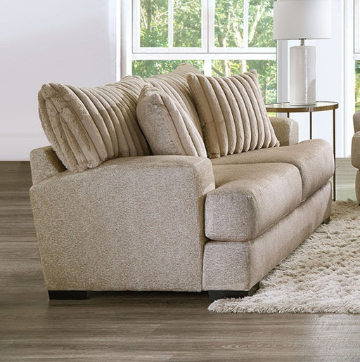 Furniture of America - Loughlin Loveseat in Light Brown - SM5193-LV - GreatFurnitureDeal