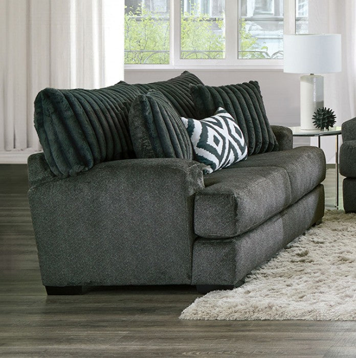 Furniture of America - Loughlin Loveseat in Gun Metal - SM5195-LV - GreatFurnitureDeal