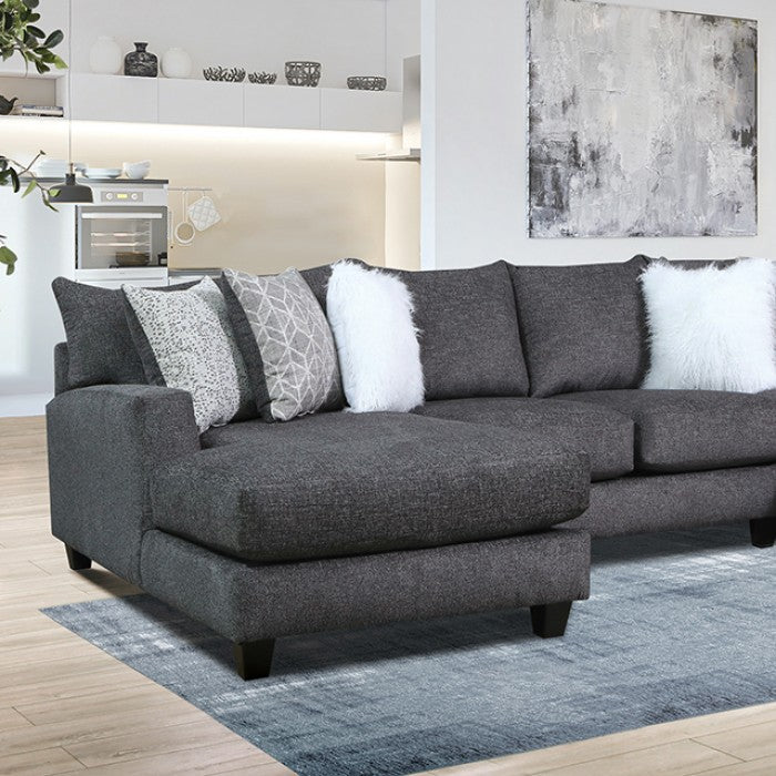 Furniture of America - Kennington Sectional in Charcoal - SM5247