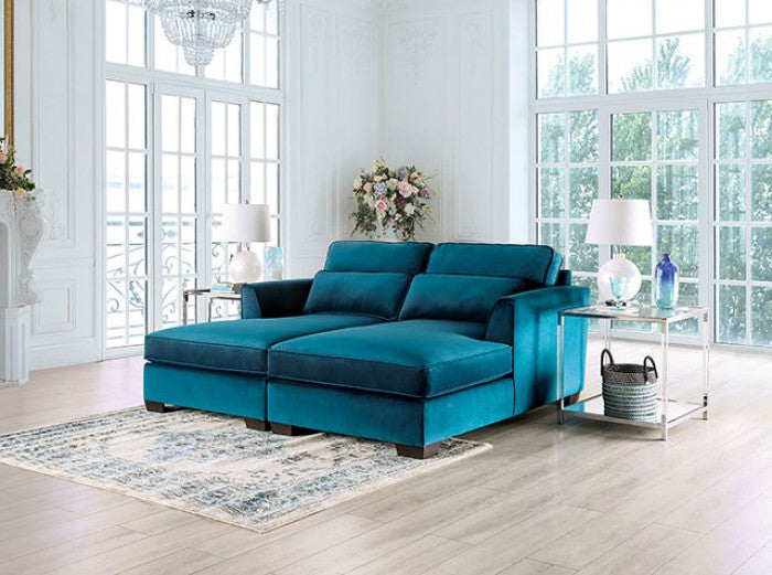 Furniture of America - Peregrine Sectional in Teal - SM5415