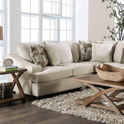 Furniture of America - Mornington Sectional in Ivory/Brown - SM5416 - GreatFurnitureDeal