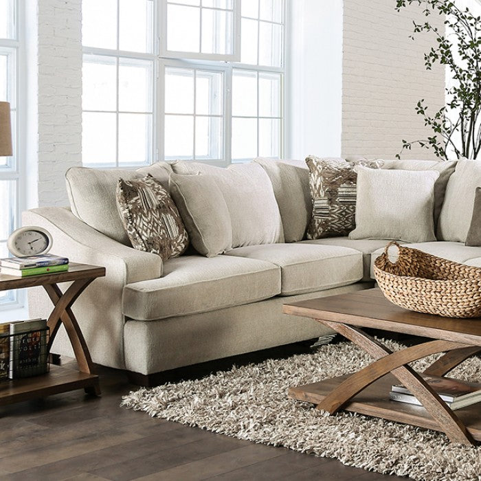 Furniture of America - Mornington Sectional in Ivory/Brown - SM5416