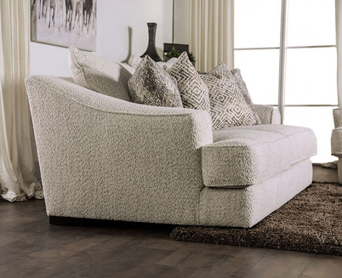 Furniture of America - Moorpark 2 Piece Sofa Set in Off-White - SM6092-SF-2SET