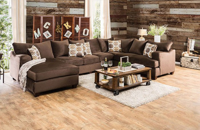 Furniture of America - Wessington Sectional in Chocolate - SM6111