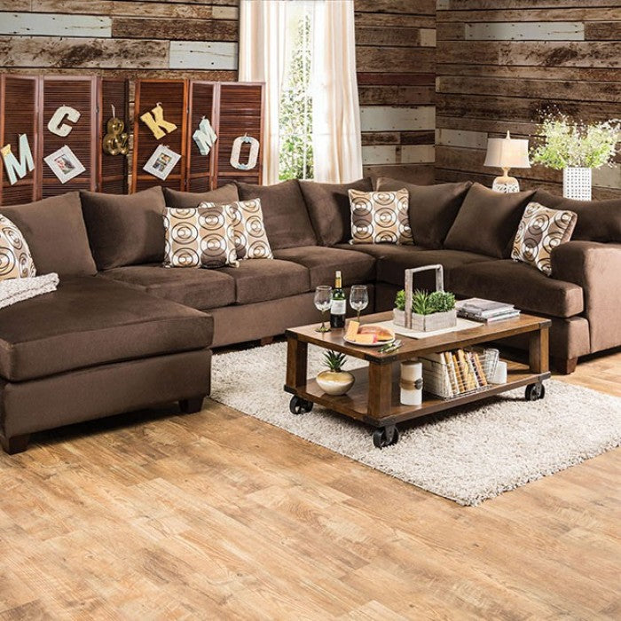 Furniture of America - Wessington Sectional in Chocolate - SM6111