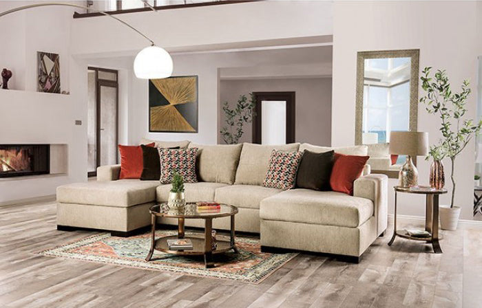 Furniture of America - Jayla Sectional in Beige - SM6225 - GreatFurnitureDeal