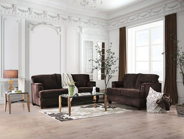 Furniture of America - Brynlee Sofa in Chocolate - SM6410-SF - GreatFurnitureDeal