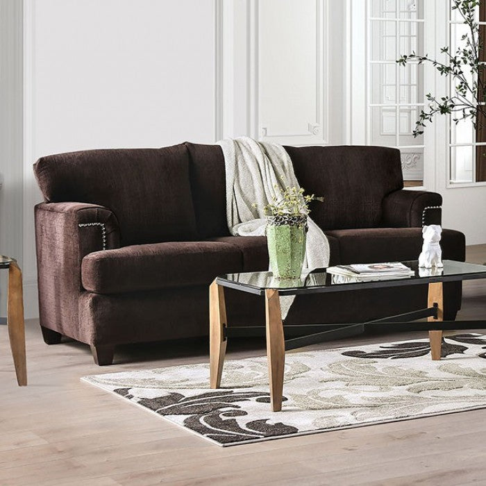 Furniture of America - Brynlee Sofa in Chocolate - SM6410-SF - GreatFurnitureDeal