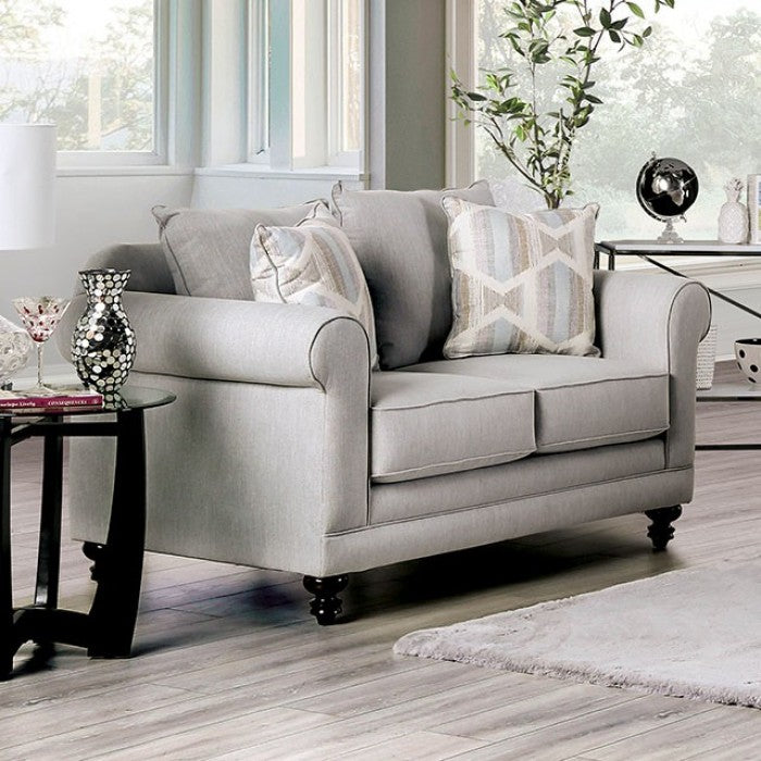 Furniture of America - Kacey Loveseat in Light Gray, Powder Blue, Pale Plum - SM6435-LV