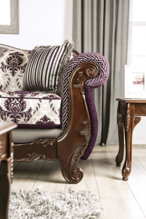 Furniture of America - Concetto Loveseat in Purple/Gray - SM6446-LV