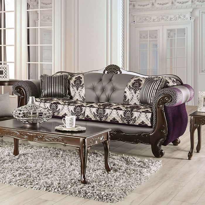 Furniture of America - Concetto 2 Piece Sofa Set in Purple/Gray - SM6446-SF-2SET - GreatFurnitureDeal