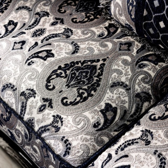 Furniture of America - Montesilvano Sofa in Blue/Silver - SM6448-SF