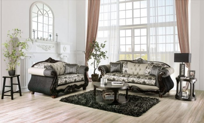 Furniture of America - Crespignano Loveseat in Black/Gray - SM6449-LV