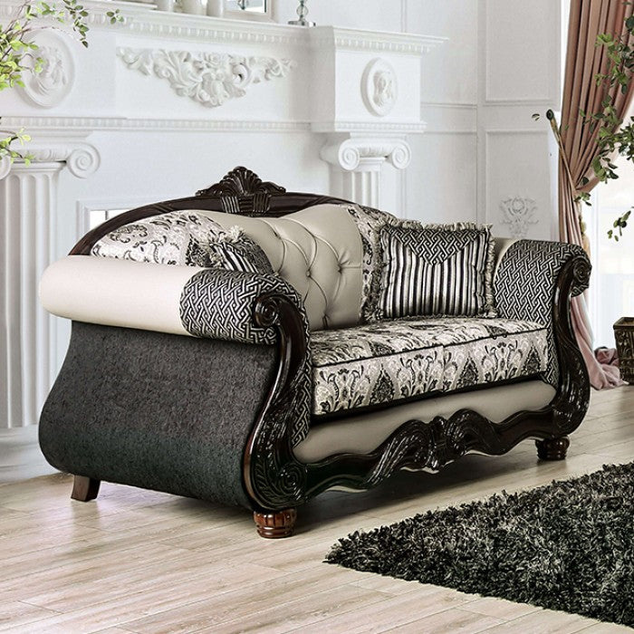 Furniture of America - Crespignano Loveseat in Black/Gray - SM6449-LV - GreatFurnitureDeal