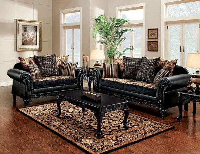 Furniture of America - Theodora Sofa in Tan, Black - SM7505N-SF