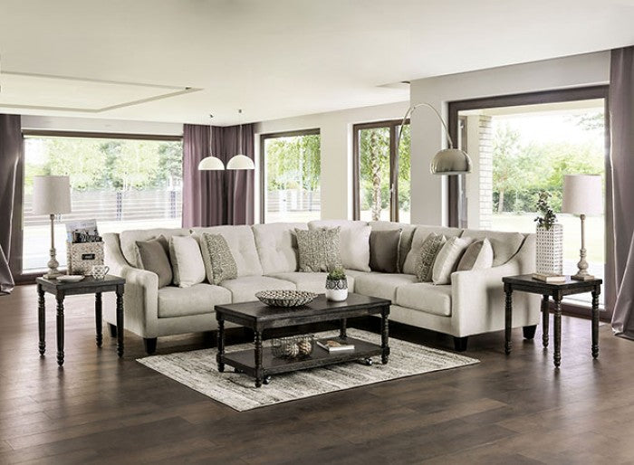 Furniture of America - Bollington Sectional in Ivory - SM7772