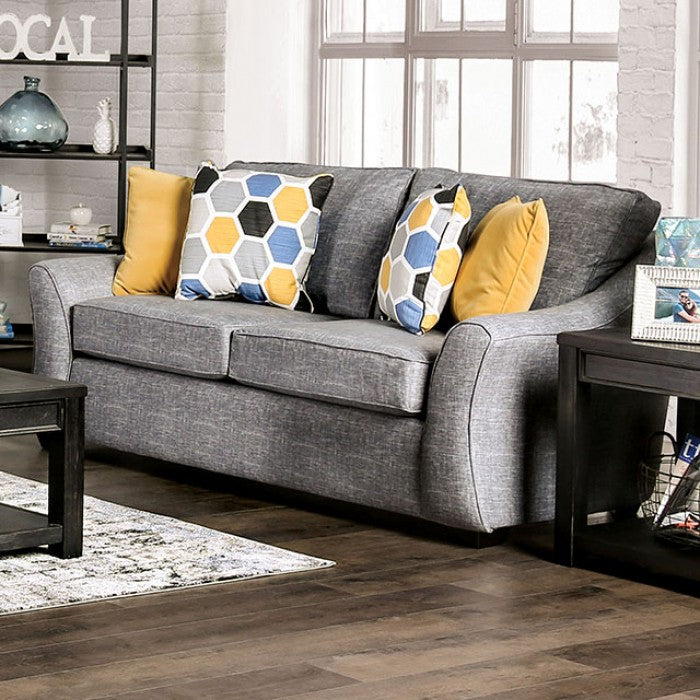 Furniture of America - Jarrow 2 Piece Sofa Set in Light Gray - SM8001-SF-2SET