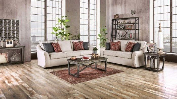 Furniture of America - Jarrow 2 Piece Sofa Set in Ivory - SM8003-SF-2SET
