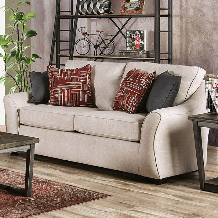 Furniture of America - Jarrow 2 Piece Sofa Set in Ivory - SM8003-SF-2SET - GreatFurnitureDeal