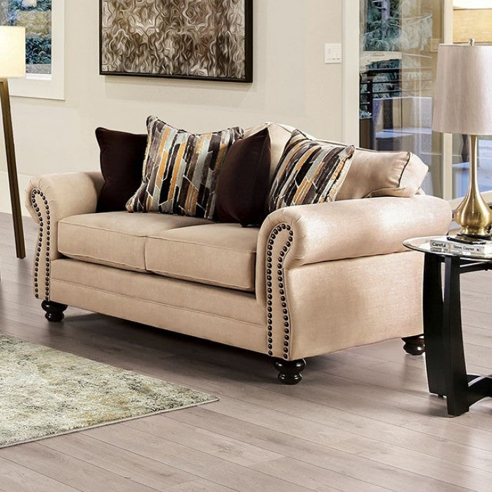 Furniture of America - Kailyn  Loveseat in Sand, Brown - SM8008-LV