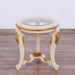 European Furniture - Veronica III Luxury End Table in Antique Beige and Antique Dark Gold Leafs - 47072-ET - GreatFurnitureDeal